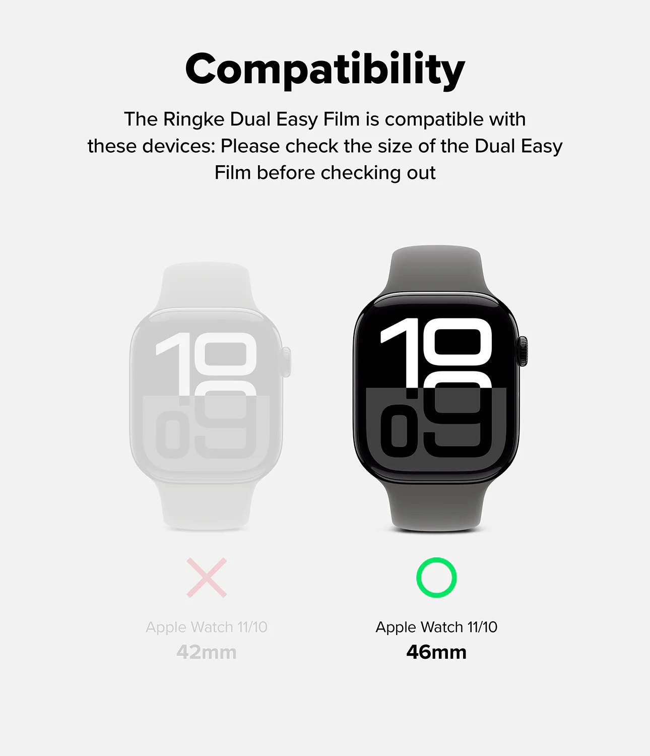 Apple Watch 11 / 10 (46mm) Screen Protector | Dual Easy Film - Image 3