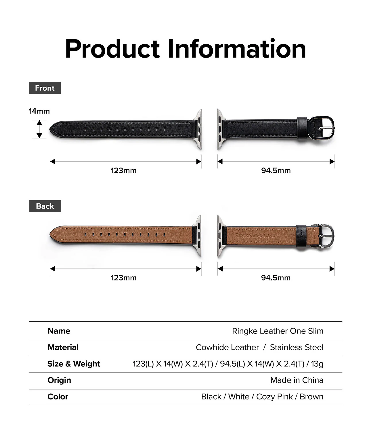 Apple Watch 42·41·40·38 mm | Leather One Slim Band - Image 14