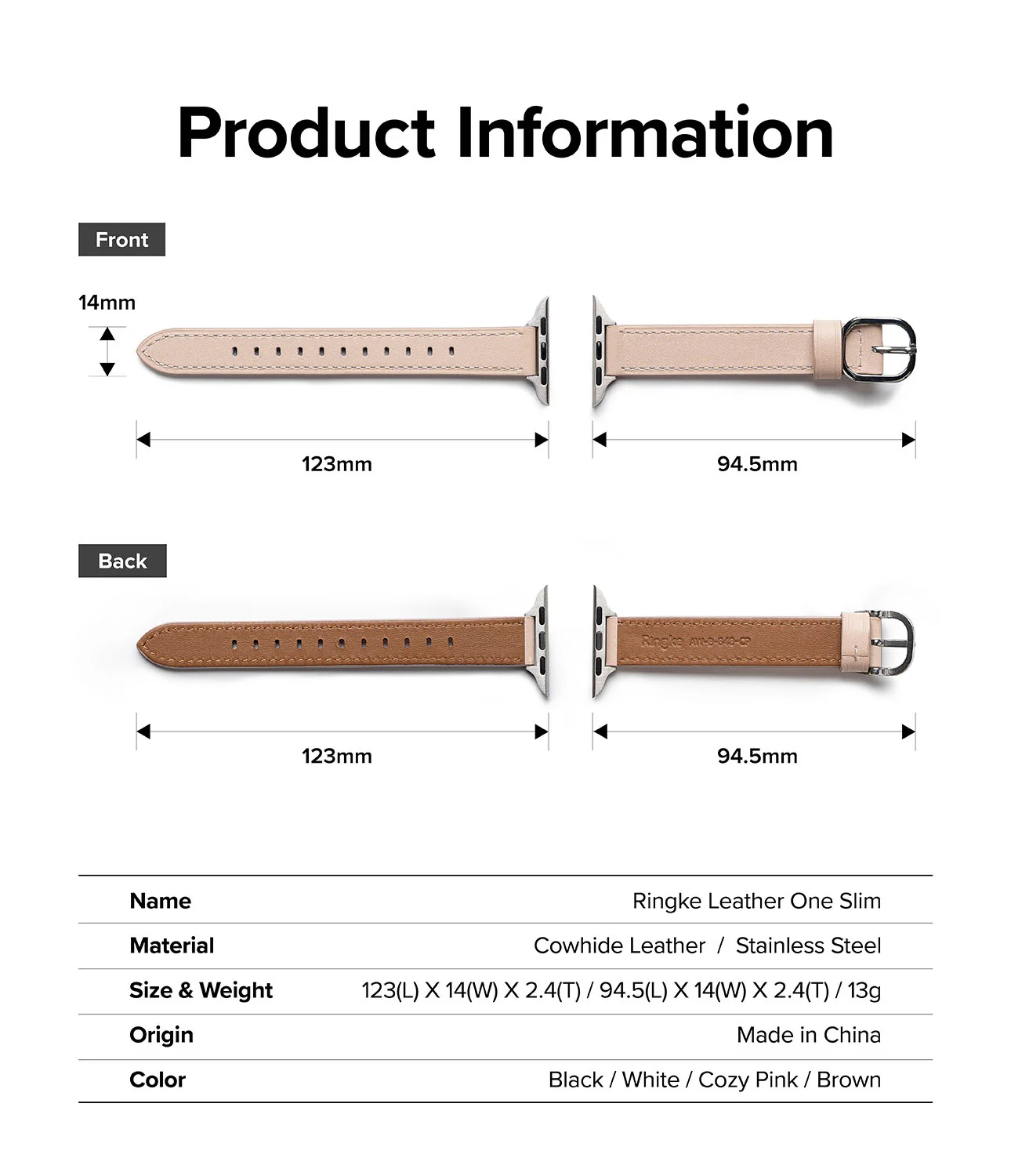 Apple Watch 42·41·40·38 mm | Leather One Slim Band - Image 44
