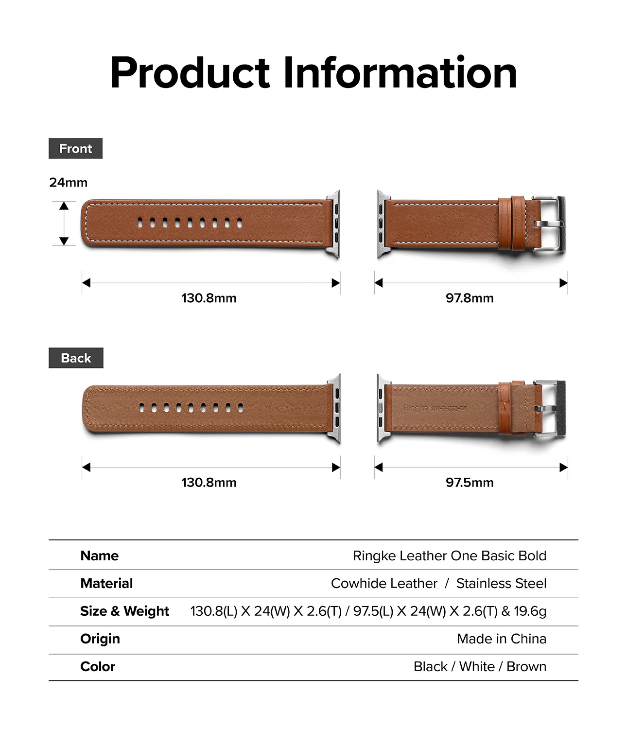 Apple Watch 49·46·45·44·42mm | Leather One Basic Bold - Image 44