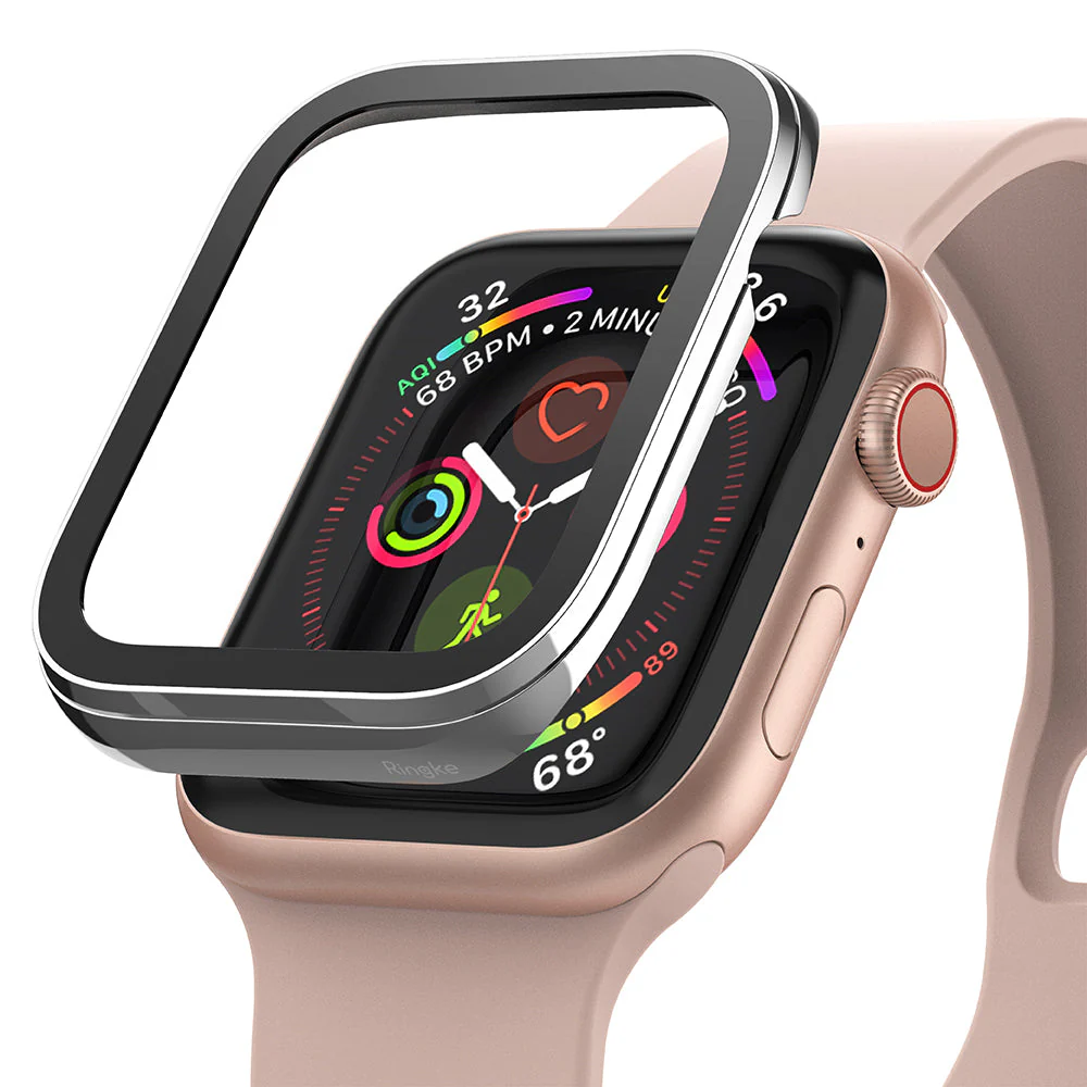 Apple Watch Series 6 / 5 / 4 / SE (40mm) | Premium Bezel Styling Silver + Black