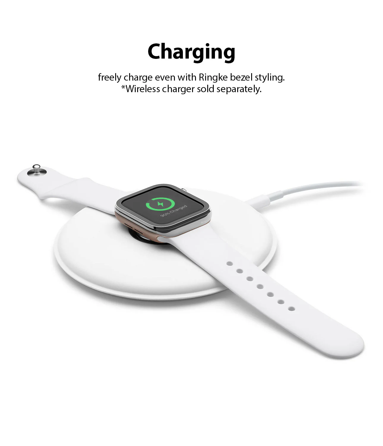 Apple Watch Series 6 / 5 / 4 / SE (40mm) | Premium Bezel Styling Silver + Black - Image 10