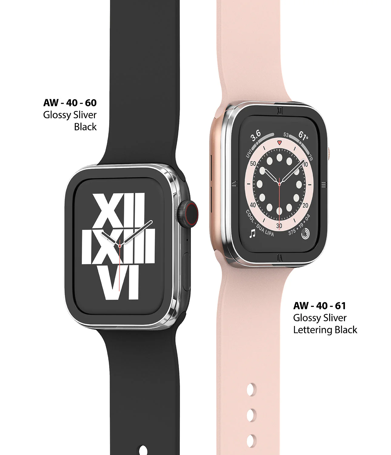 Apple Watch Series 6 / 5 / 4 / SE (40mm) | Premium Bezel Styling Silver + Black - Image 16