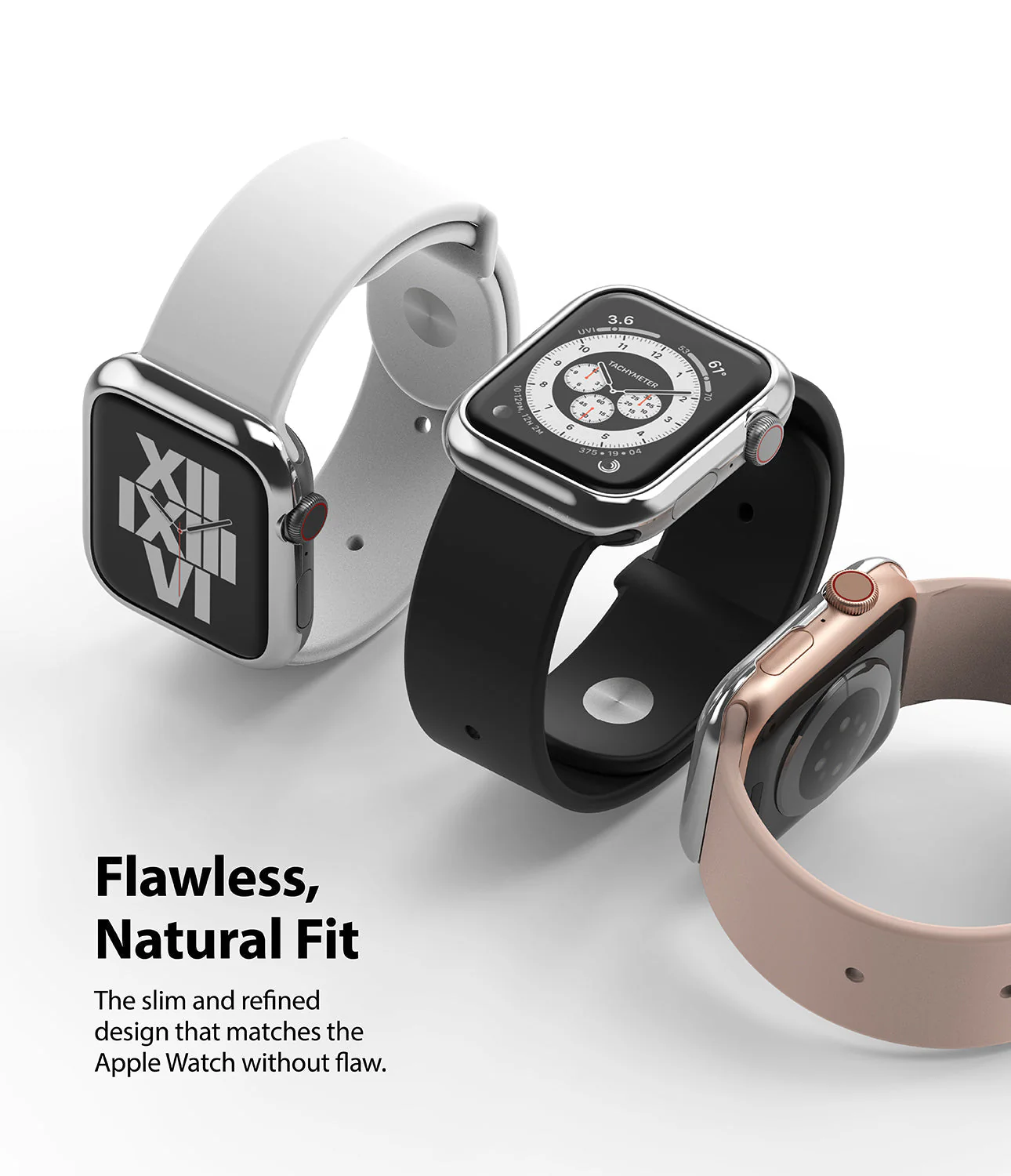 Apple Watch Series 6 / 5 / 4 / SE (40mm) | Premium Bezel Styling Silver + Black - Image 18