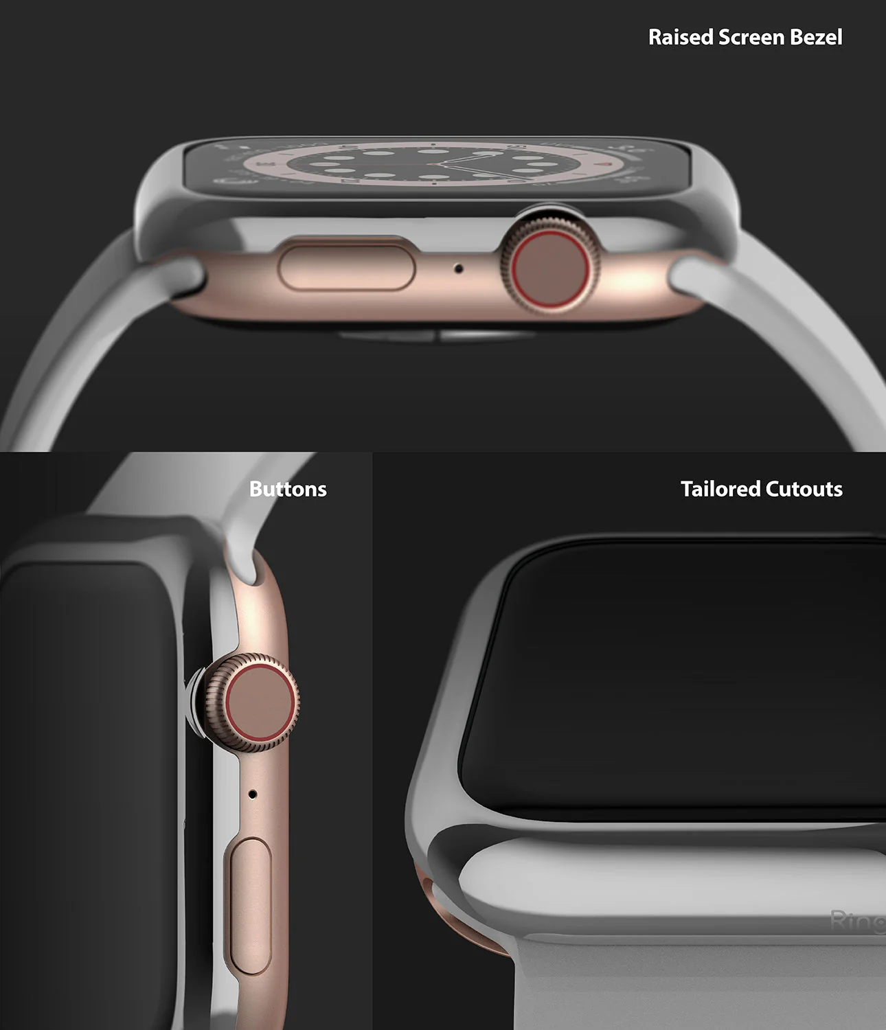 Apple Watch Series 6 / 5 / 4 / SE (40mm) | Premium Bezel Styling Silver + Black - Image 20