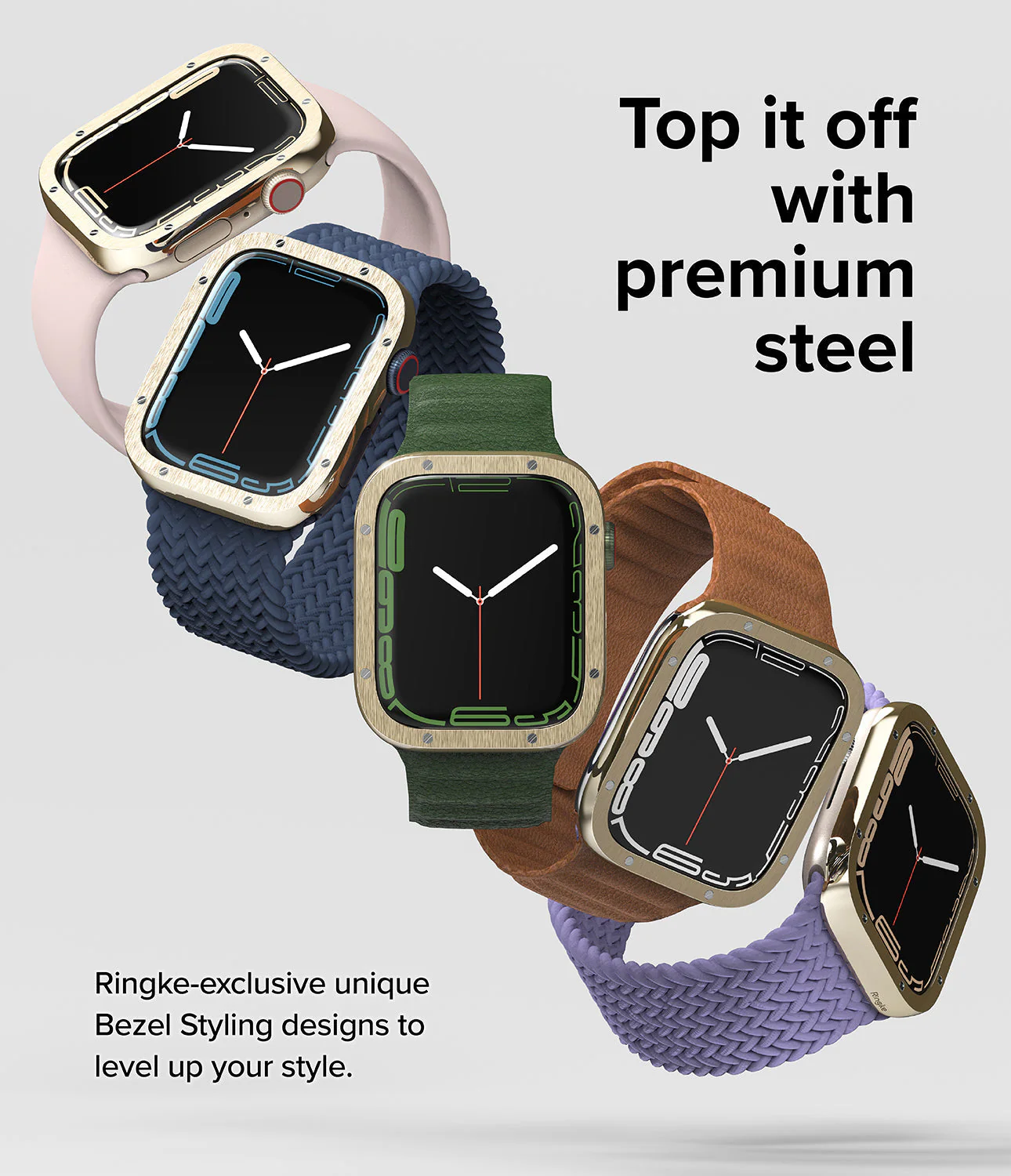 Apple Watch 9 / 8 / 7 (45mm) | Premium Bezel Styling Hairline Bolts Design - Image 18