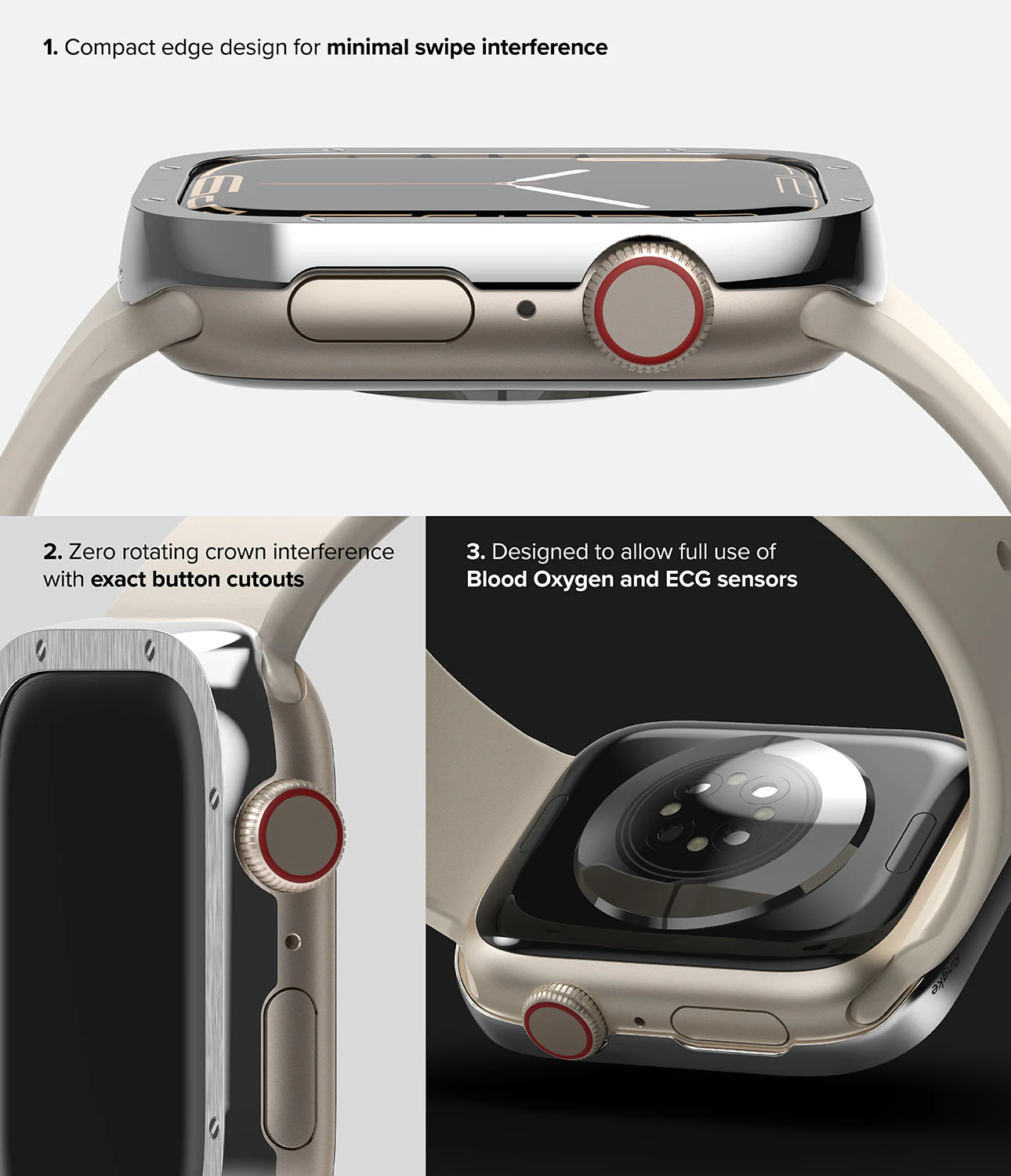 Apple Watch 9 / 8 / 7 (45mm) | Premium Bezel Styling Hairline Bolts Design - Image 9