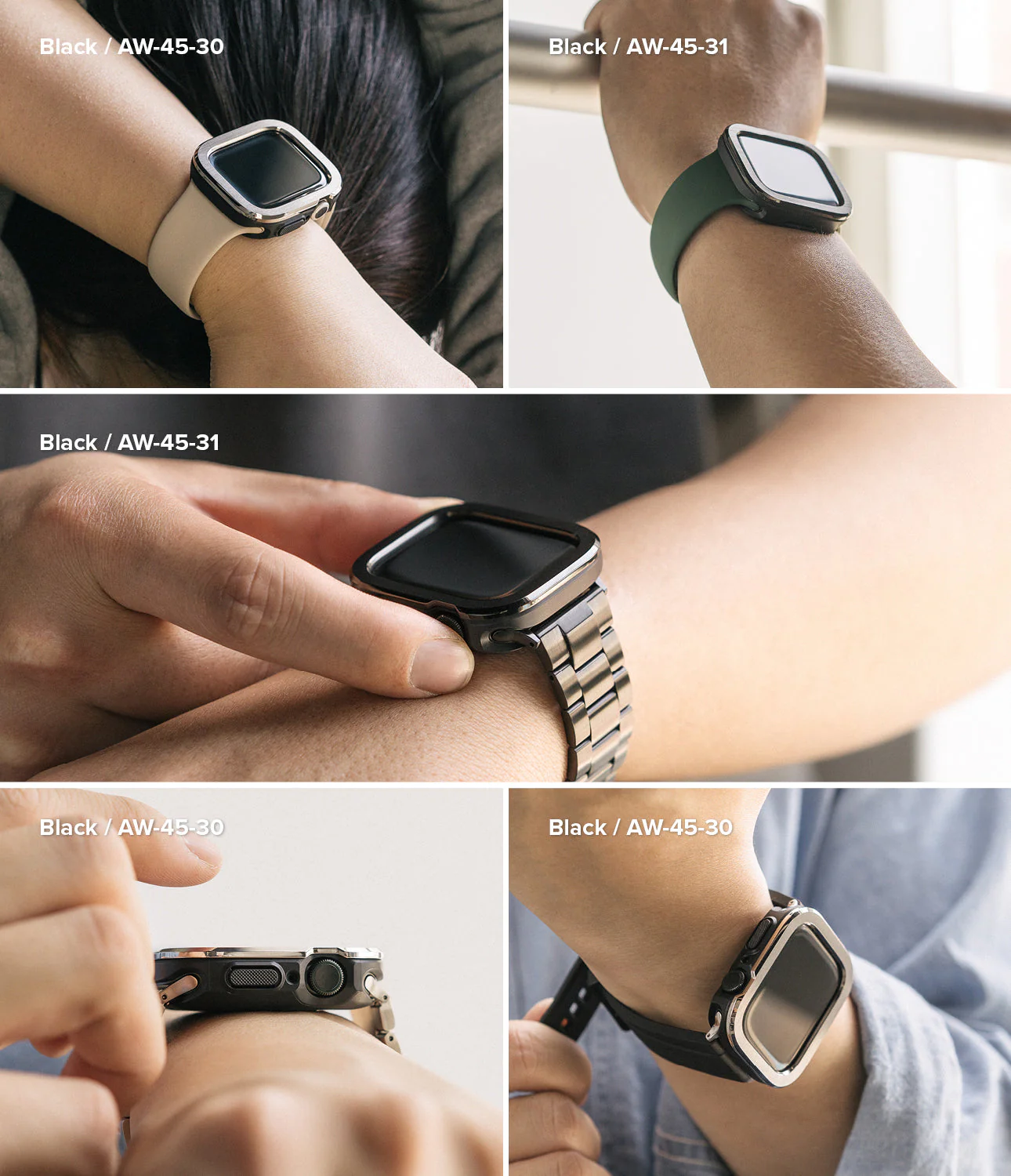Apple Watch Series (45mm / 44mm) | Air Sports (Black) + Bezel Styling - Image 4
