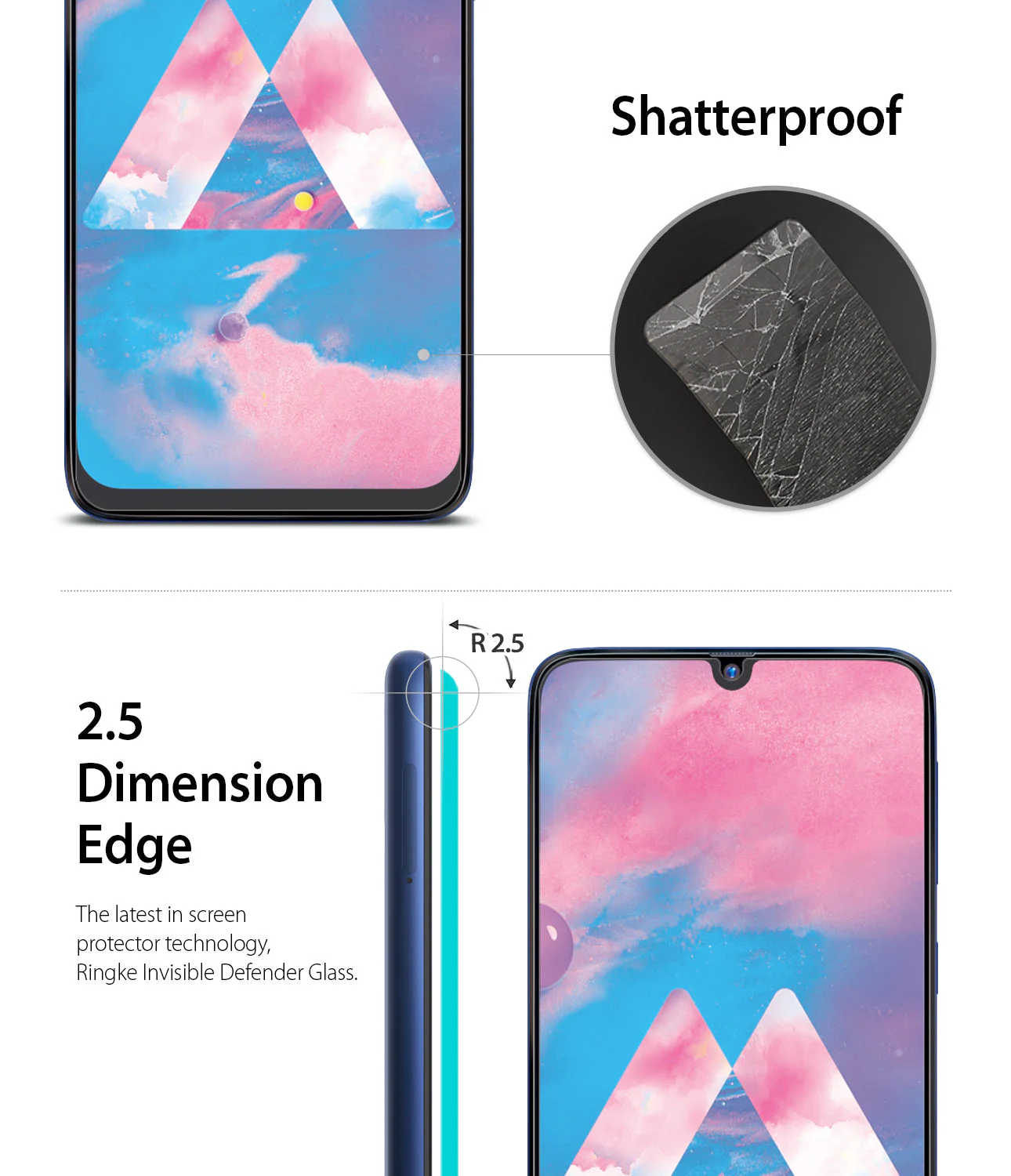 Galaxy M30 Screen Protector | Invisible Defender - Image 3