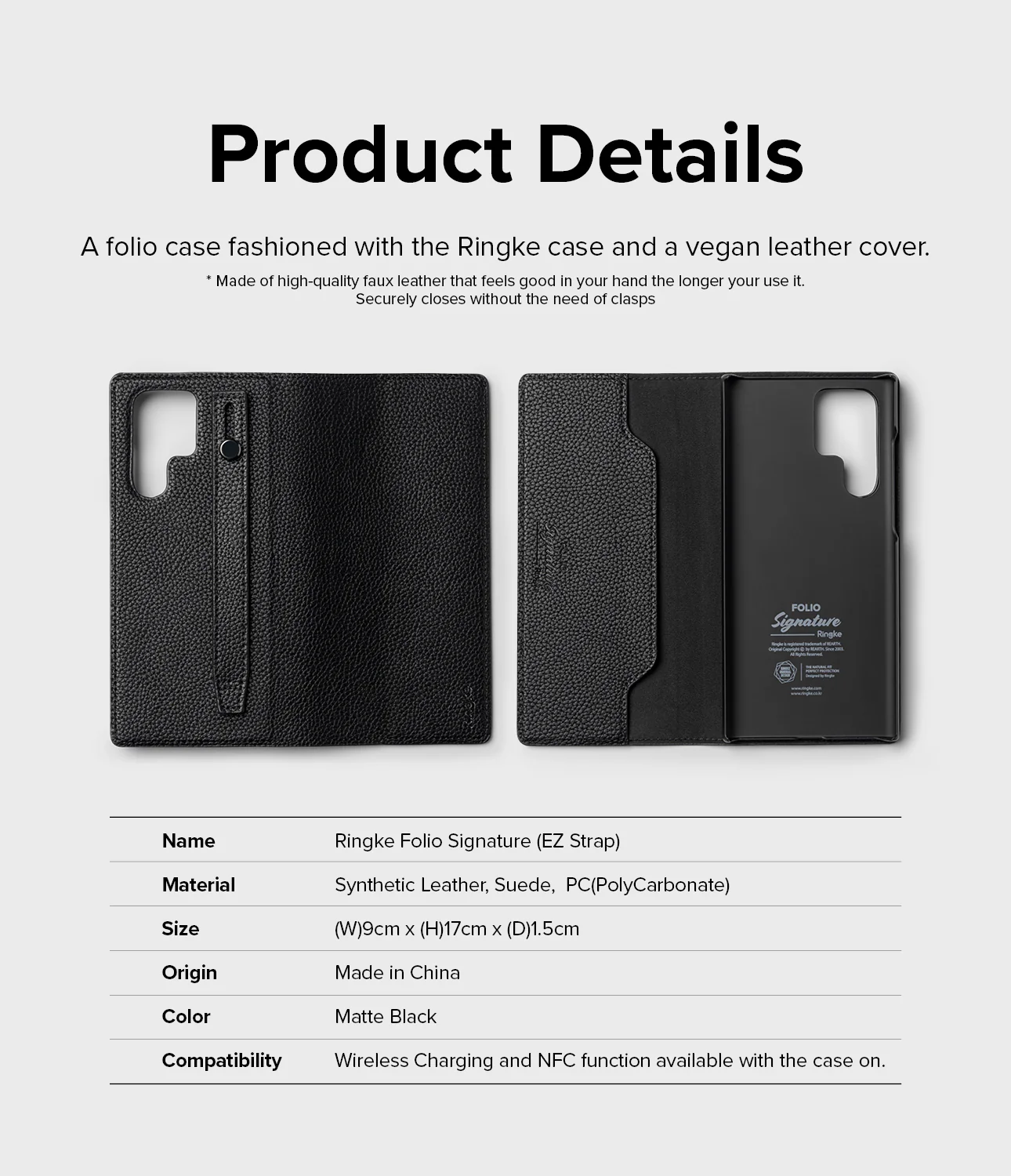 Galaxy S22 Ultra Case | Folio Signature EZ Strap - Image 12