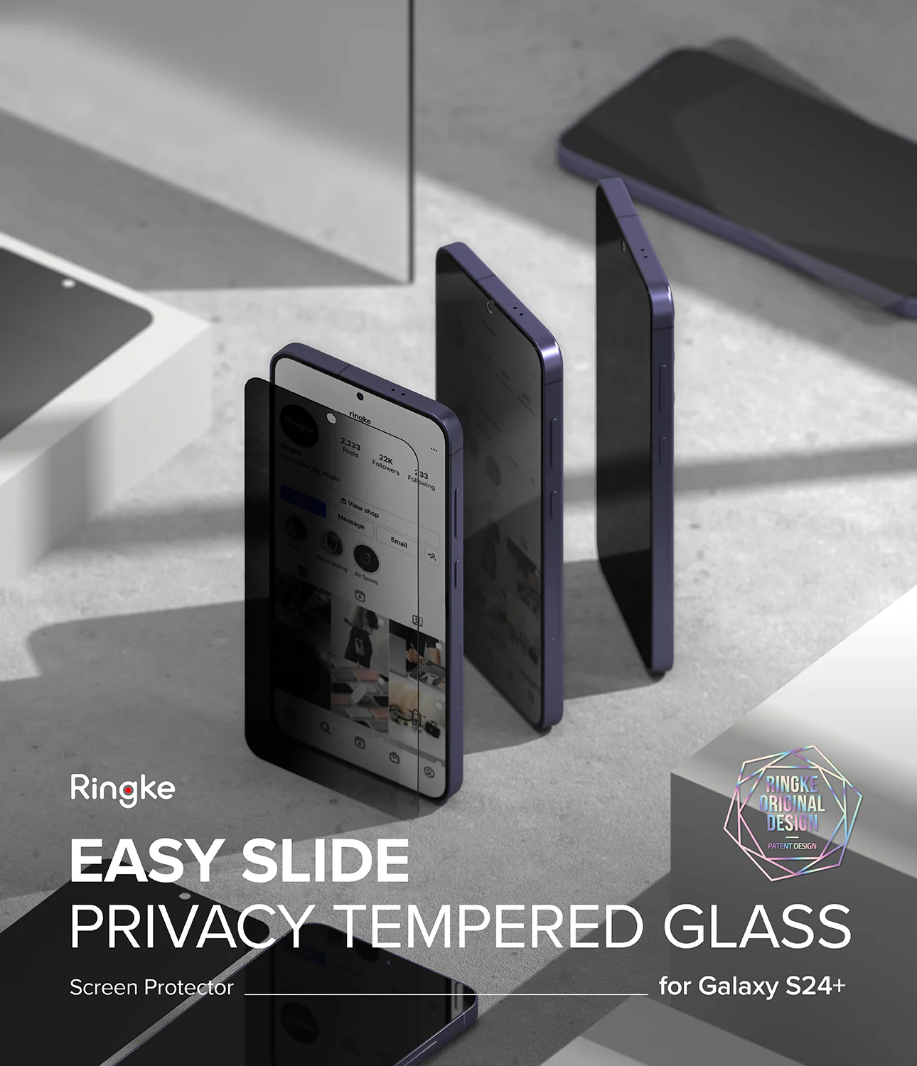 Galaxy S24 Plus Screen Protector | Easy Slide Privacy Tempered Glass - Image 2