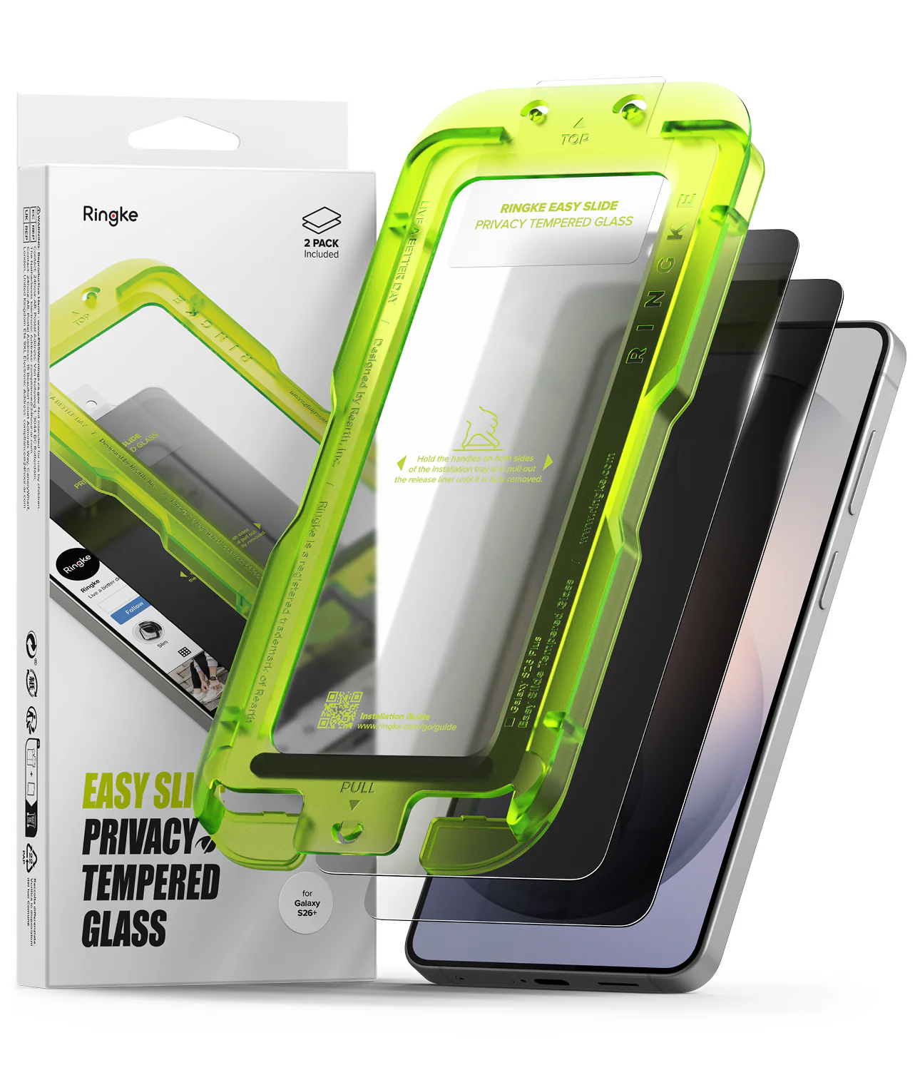 Galaxy S26 Plus Screen Protector | Easy Slide Privacy Tempered Glass