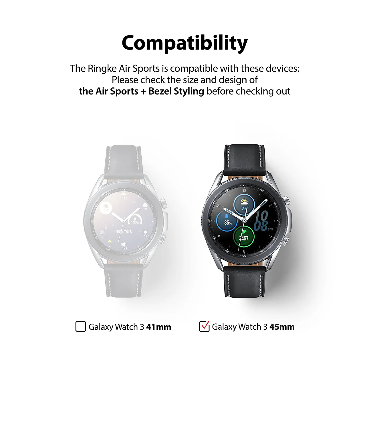 Galaxy Watch 3 45mm | Air Sports Black + Bezel Styling 10 - Image 3