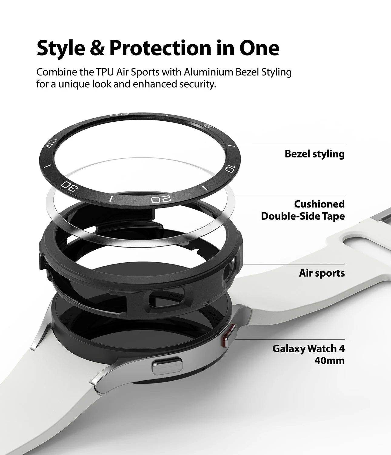 Galaxy Watch 4 40mm | Air Sports Black + Bezel Styling - Image 17