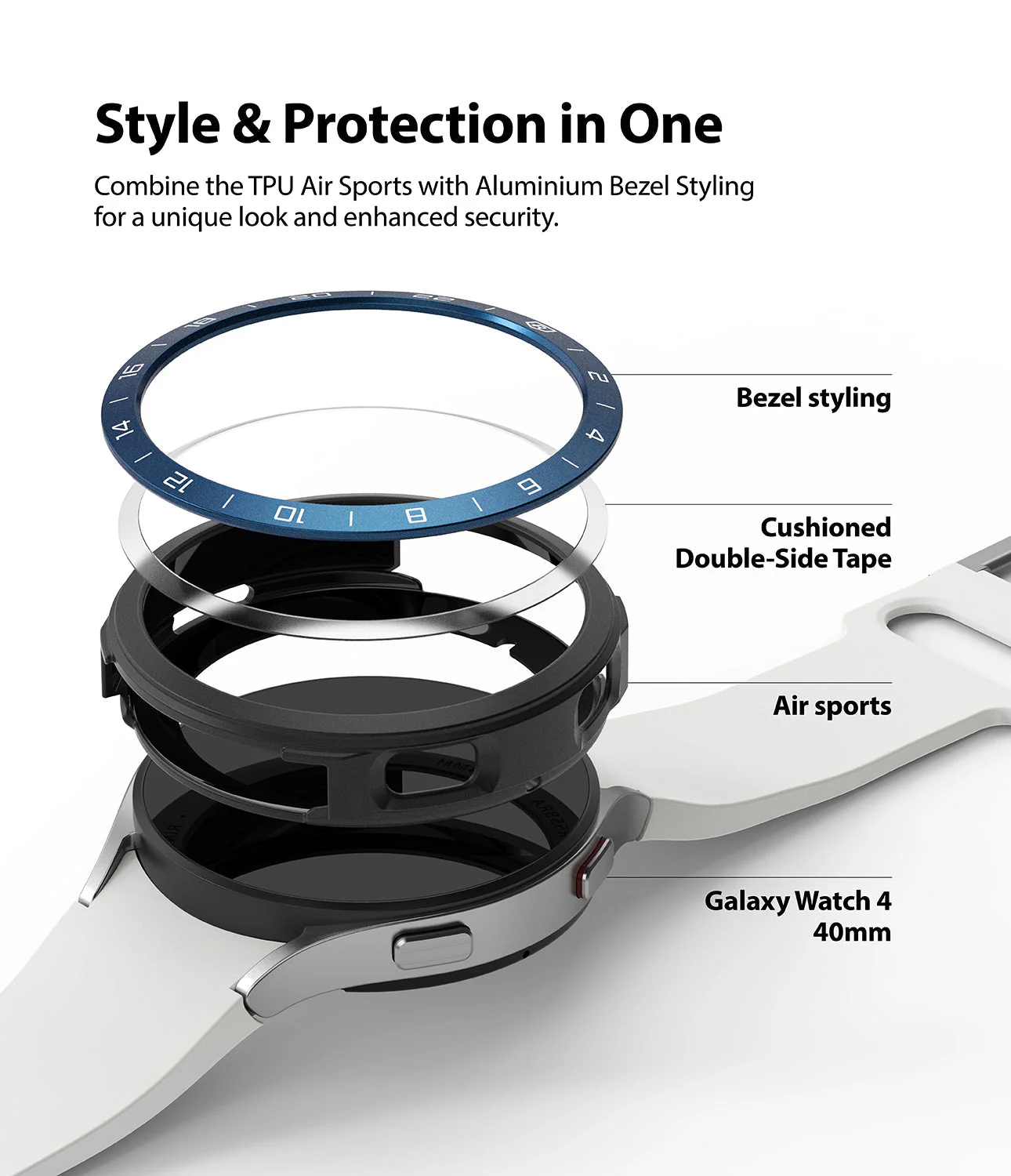 Galaxy Watch 4 40mm | Air Sports Black + Bezel Styling - Image 29