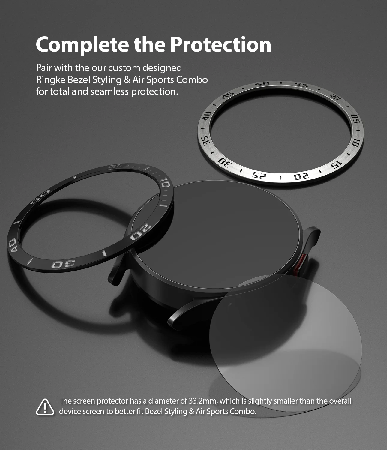 Galaxy Watch 5/4 40mm Screen Protector for Bezel Styling | Glass - R2 - Image 12
