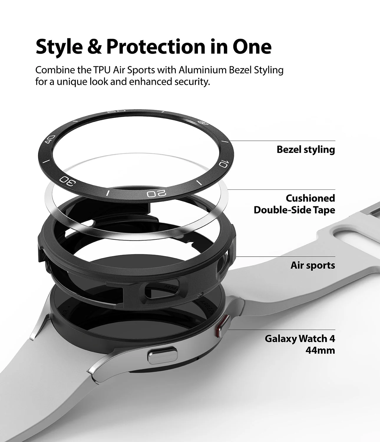 Galaxy Watch 4 44mm | Air Sports Black + Bezel Styling - Image 17