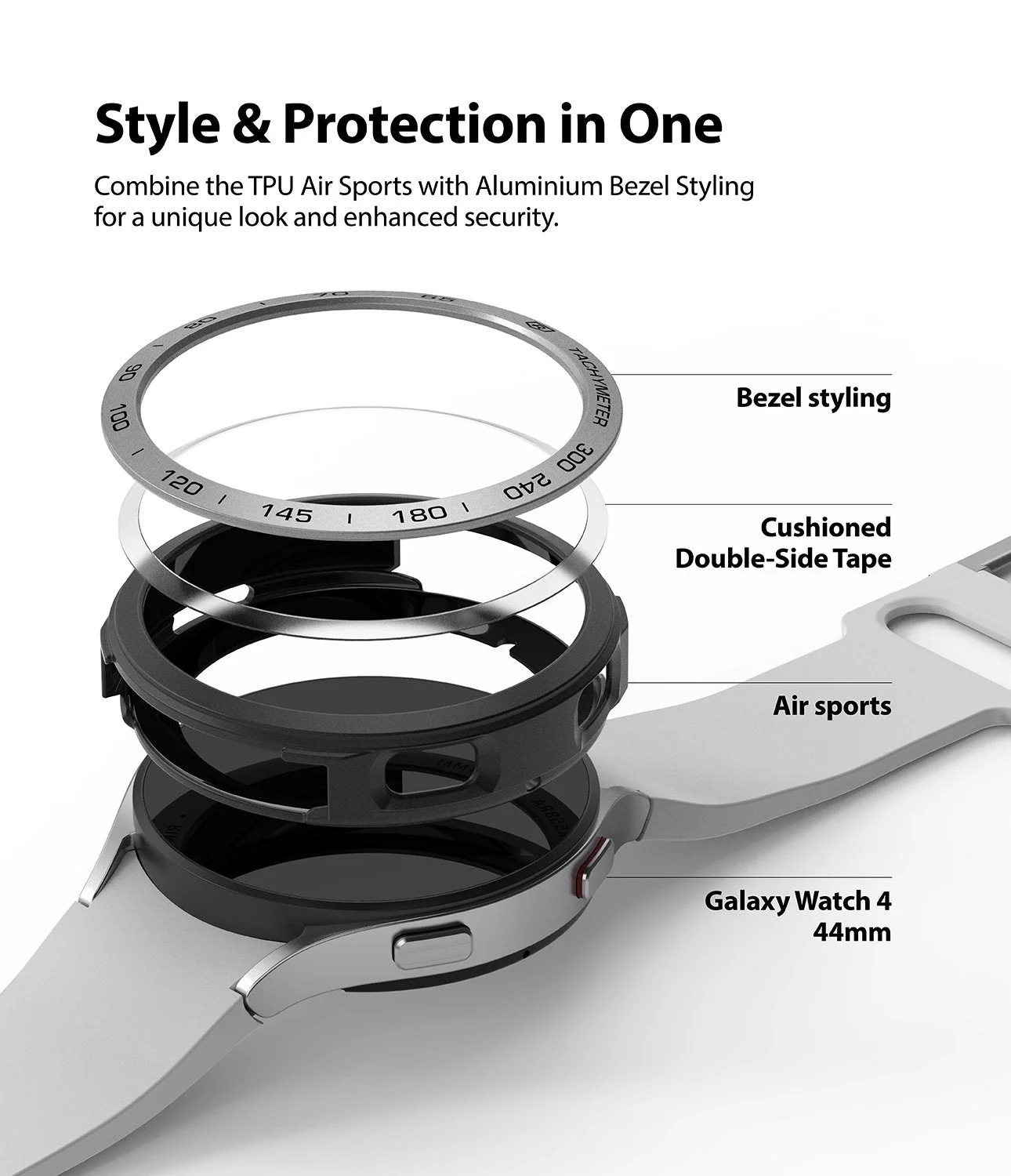 Galaxy Watch 4 44mm | Air Sports Black + Bezel Styling - Image 29