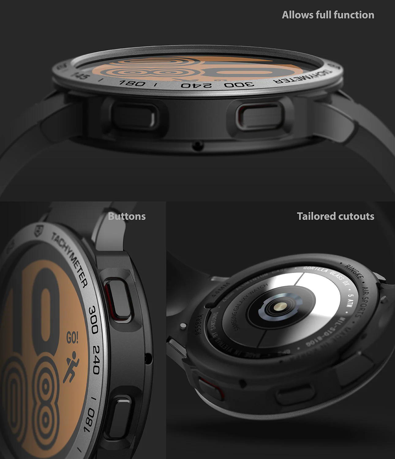 Galaxy Watch 4 44mm | Air Sports Black + Bezel Styling - Image 7