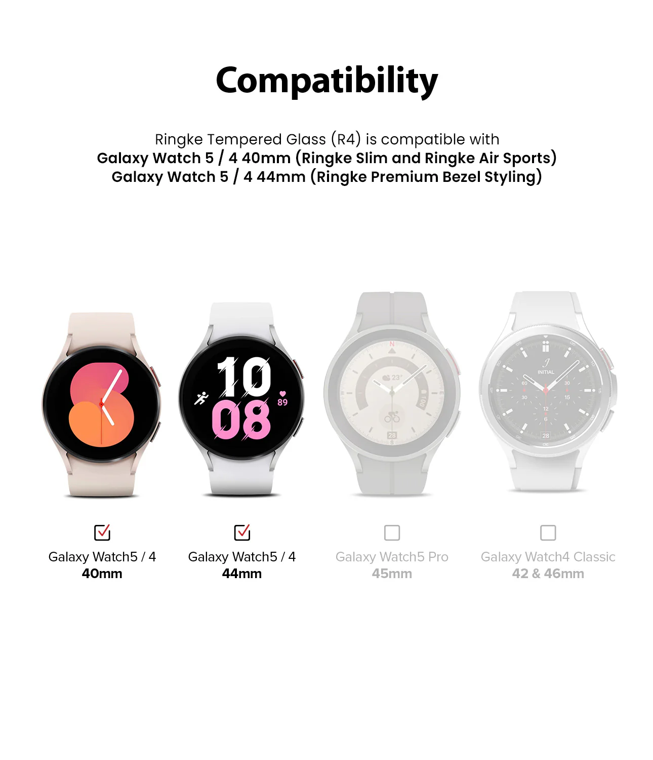 Galaxy Watch 5 / 4 Screen Protector | Glass - R4 - Image 3