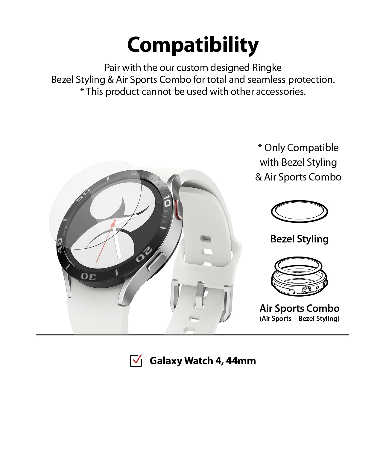 Galaxy Watch 5/4 44mm Screen Protector for Bezel Styling | Glass - R5 - Image 3