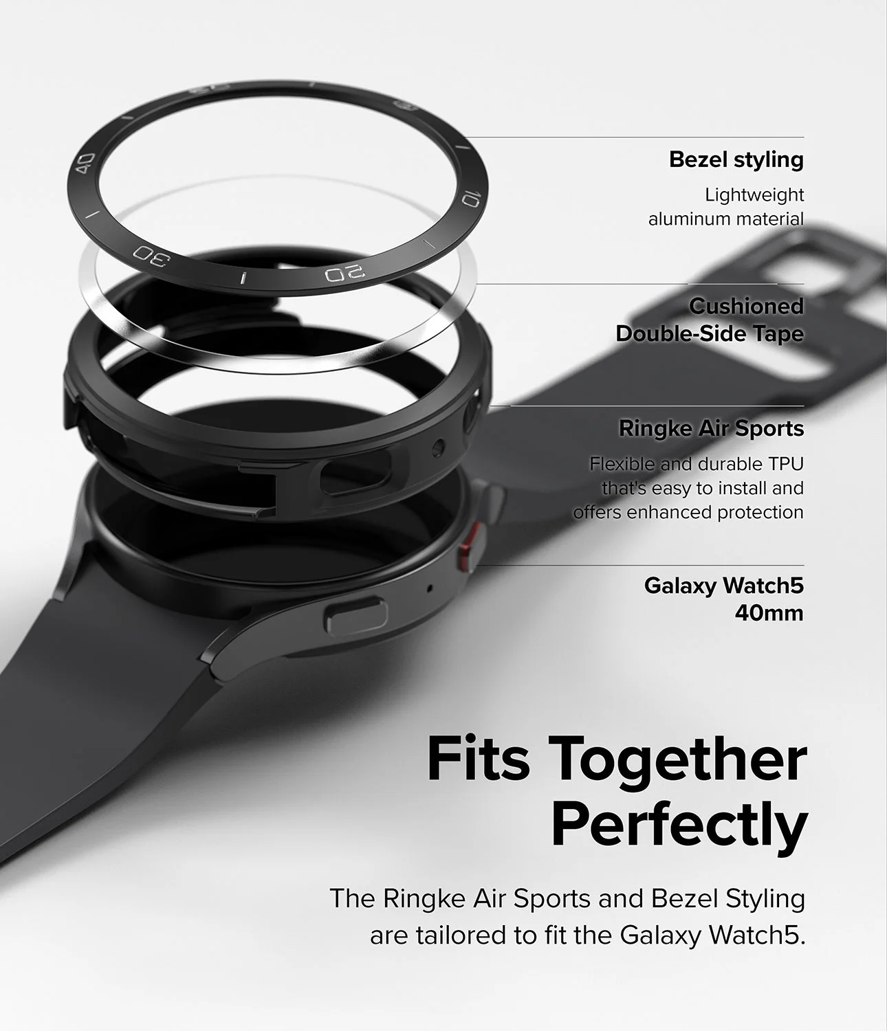Galaxy Watch 5 40mm | Air Sports Black + Bezel Styling - Image 23