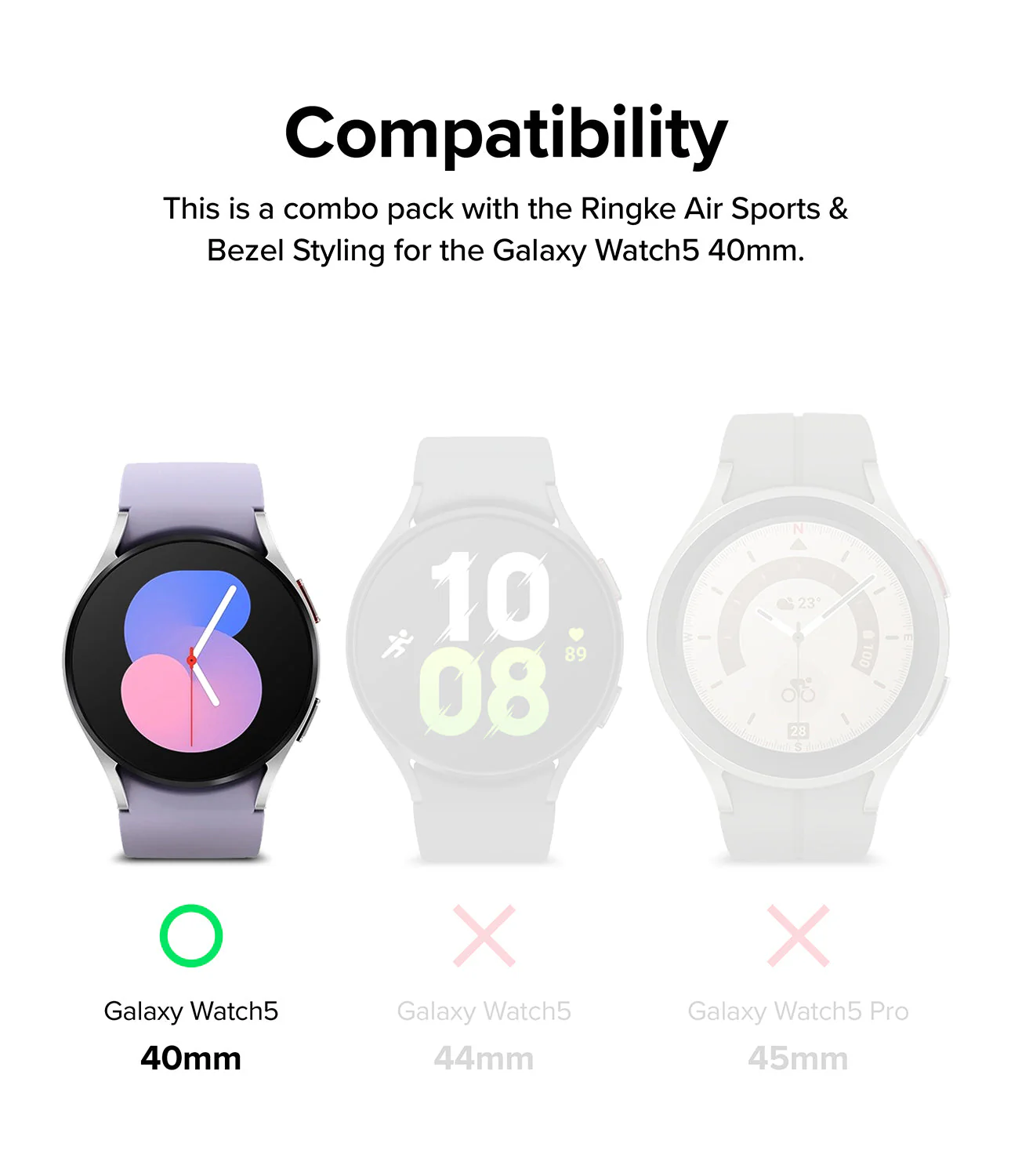 Galaxy Watch 5 40mm | Air Sports Black + Bezel Styling - Image 3