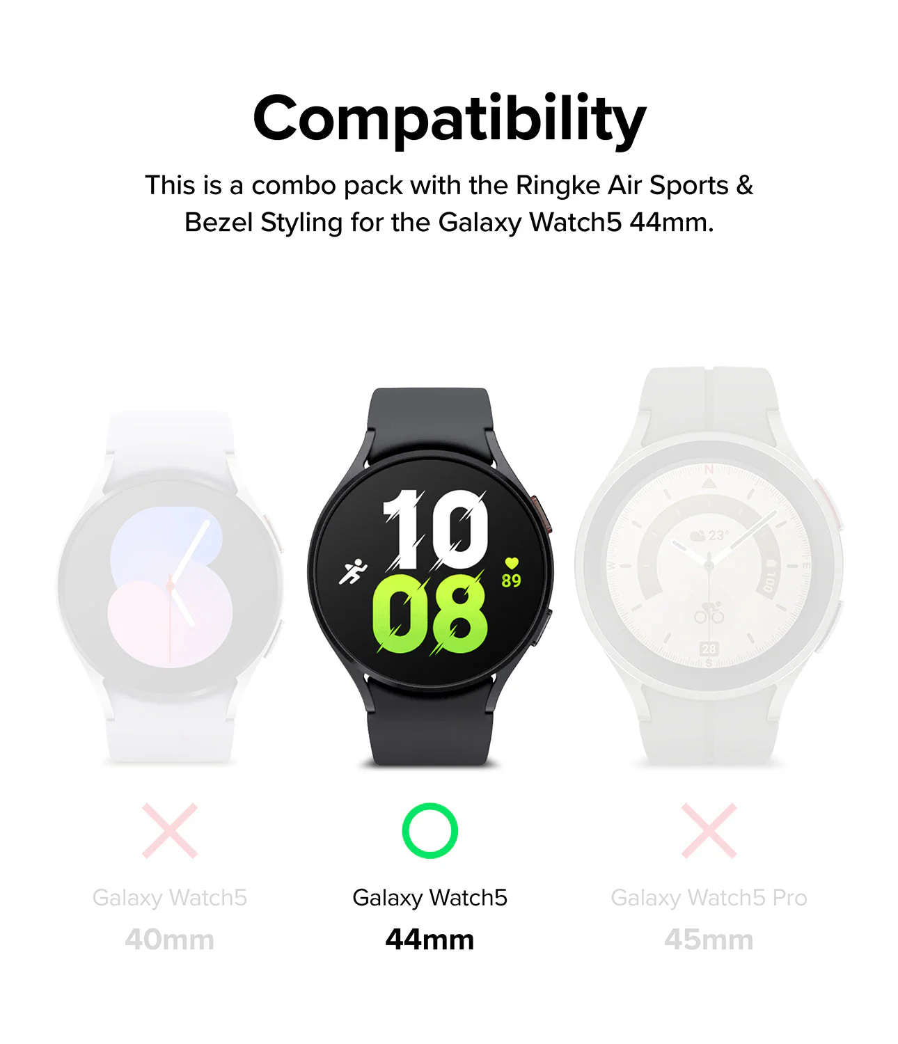 Galaxy Watch 5 44mm | Air Sports Black + Bezel Styling - Image 3