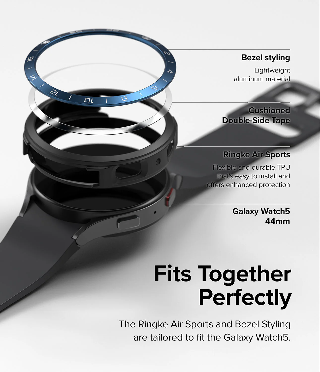 Galaxy Watch 5 44mm | Air Sports Black + Bezel Styling - Image 34