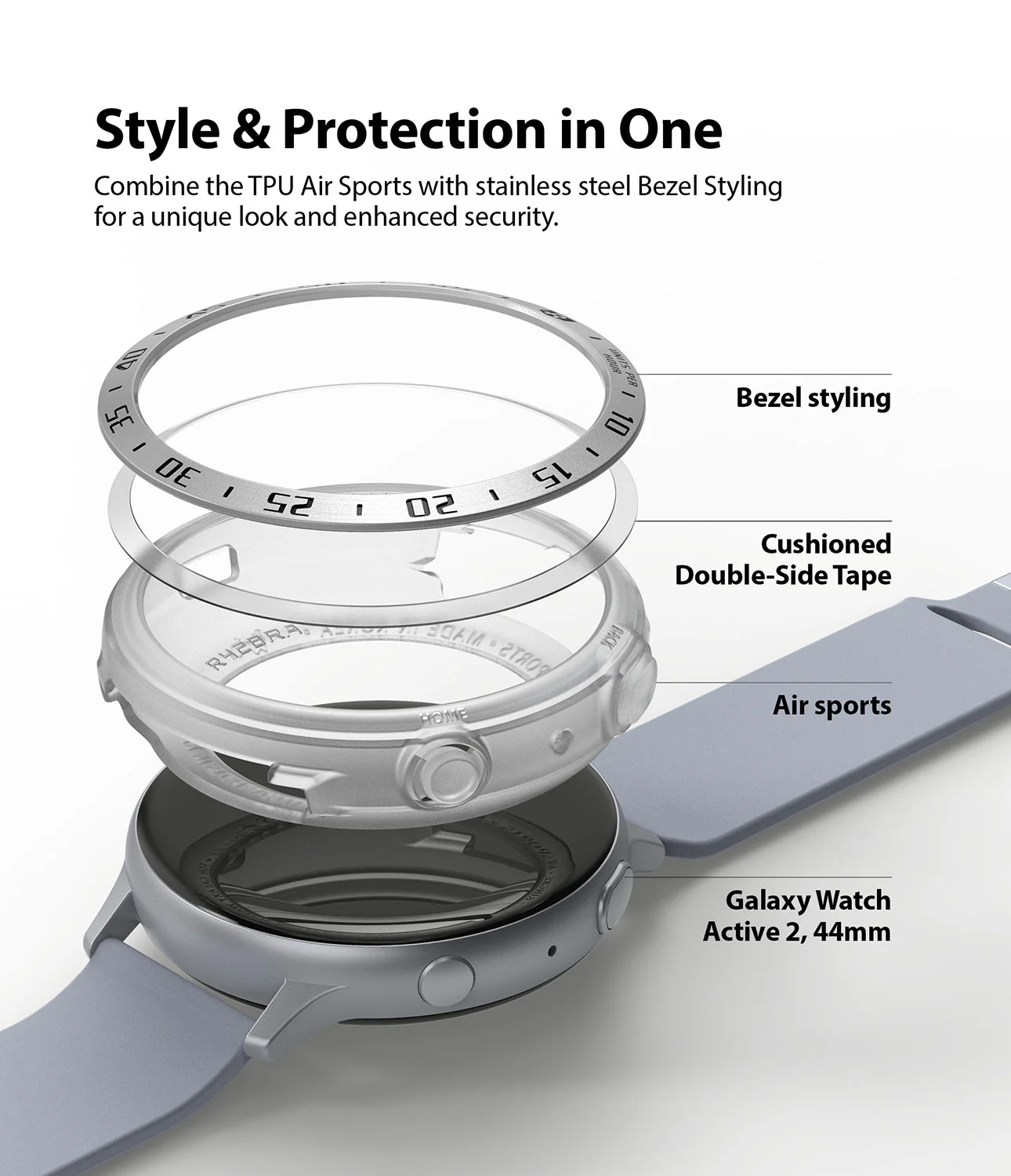 Galaxy Watch Active 2 (44mm) | Air Sports Matte Clear + Bezel Styling - Image 17