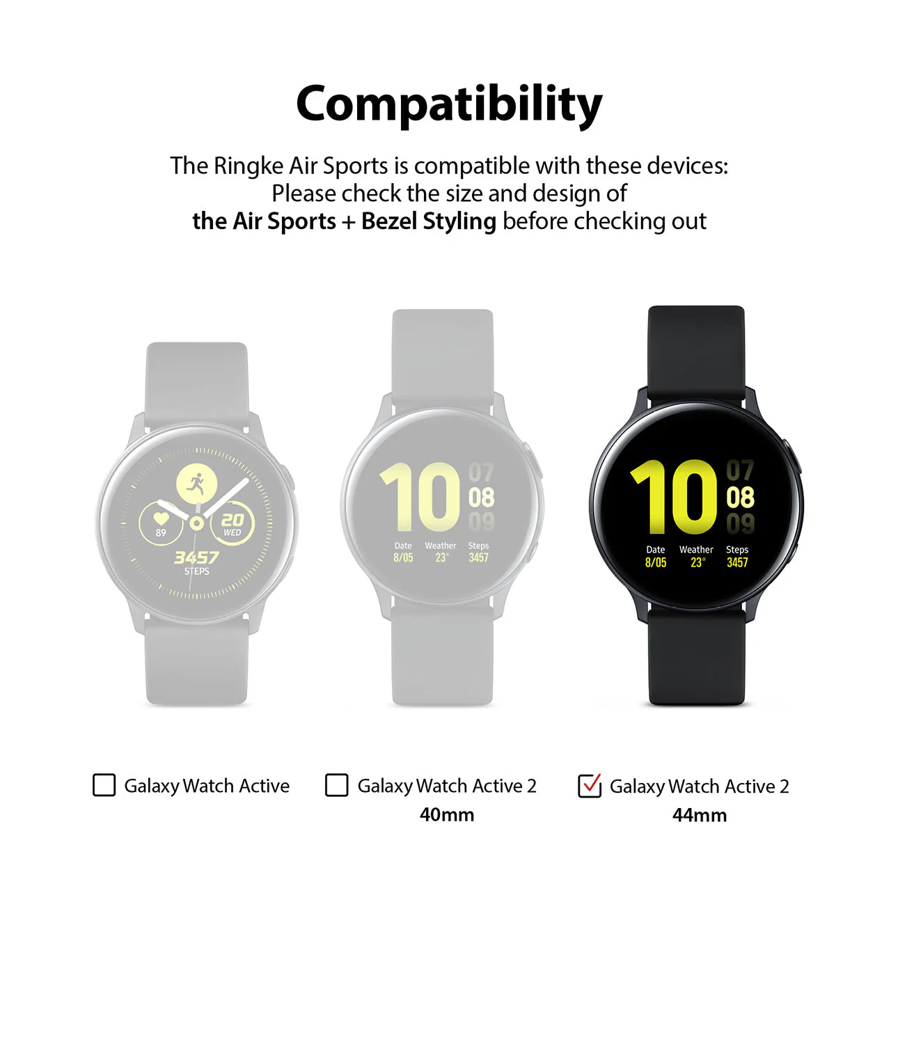 Galaxy Watch Active 2 (44mm) | Air Sports Matte Clear + Bezel Styling - Image 27