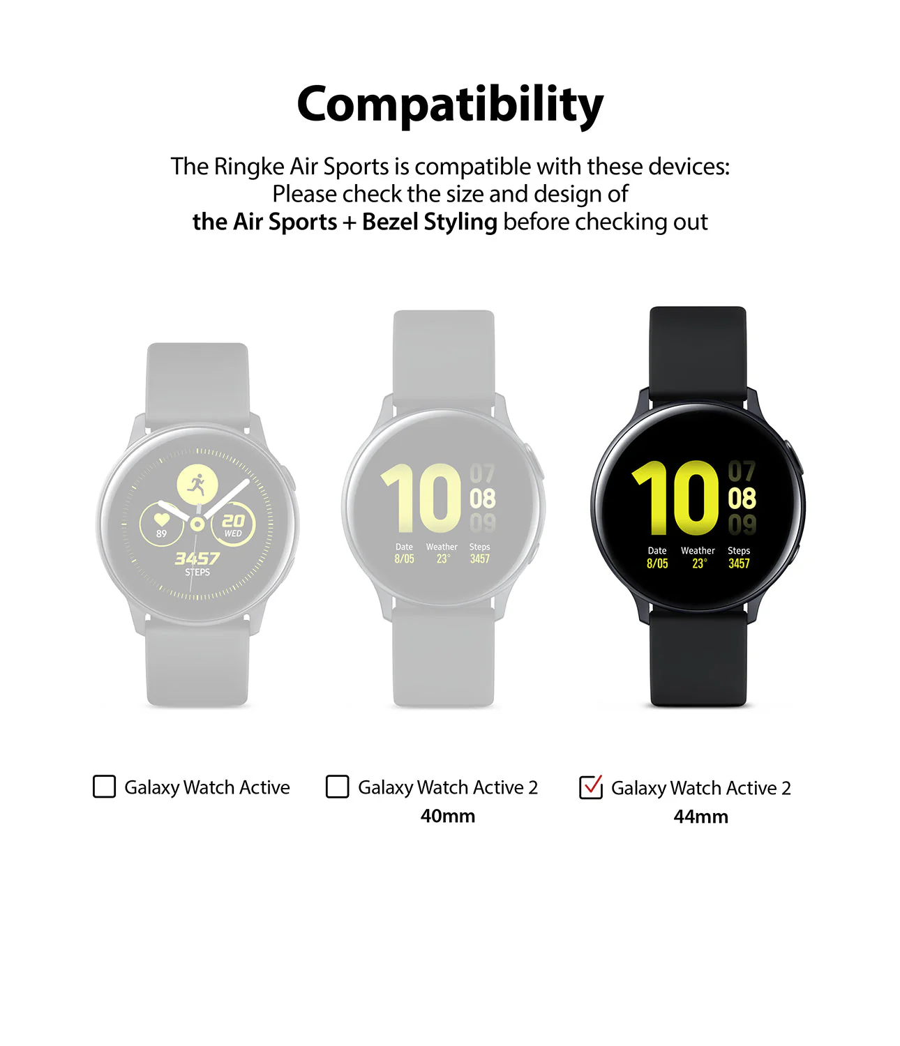 Galaxy Watch Active 2 (44mm) | Air Sports Matte Clear + Bezel Styling - Image 3