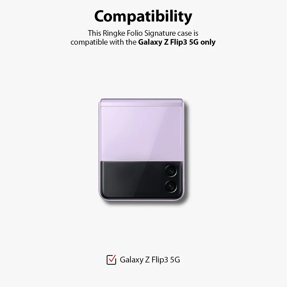 Galaxy Z Flip 3 Case | Folio Signature Card Pocket Black - Image 3