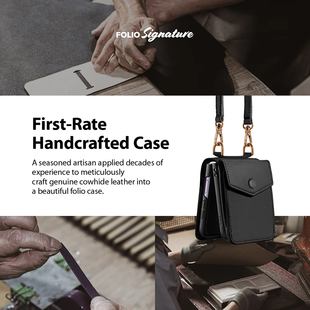Galaxy Z Flip 3 Case | Folio Signature Card Pocket Black - Image 5