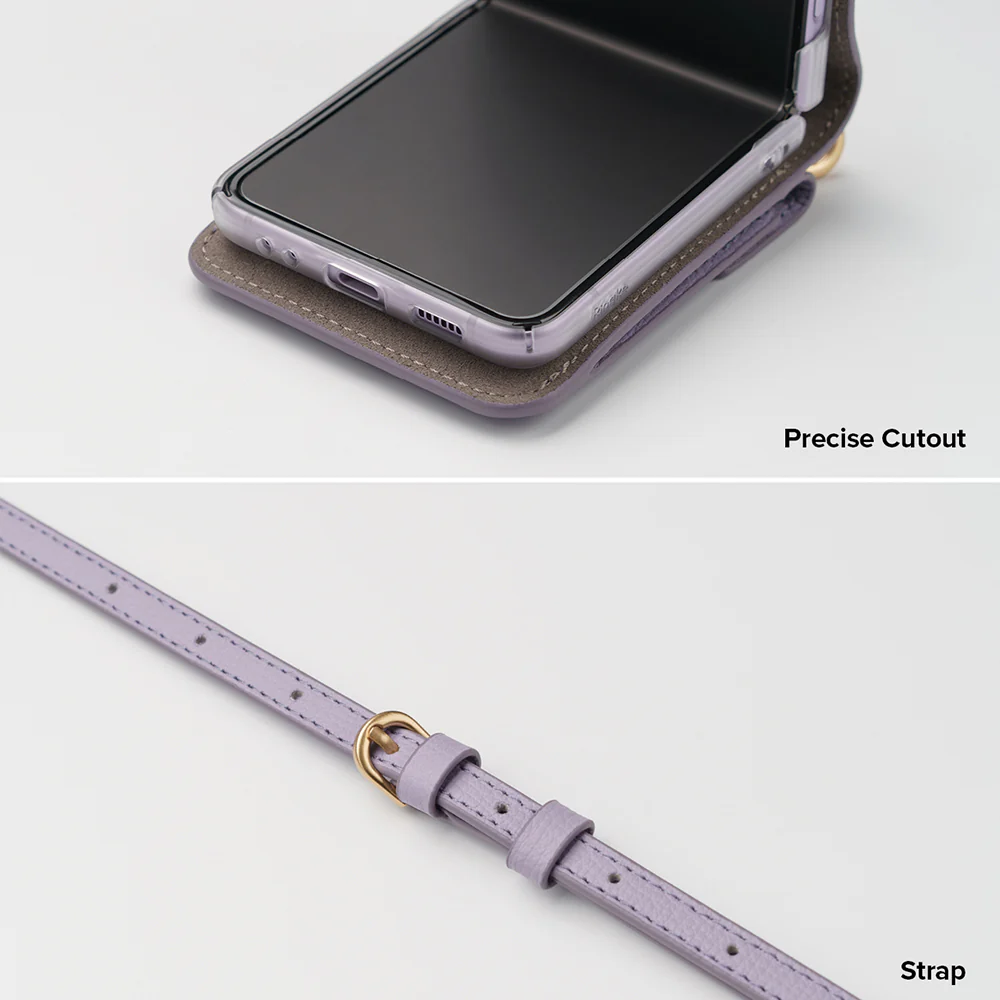 Galaxy Z Flip 3 Case | Folio Signature Card Pocket Light Purple - Image 10