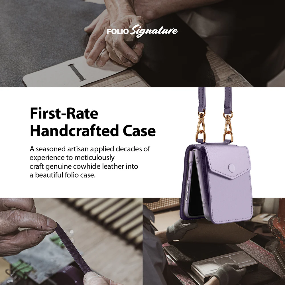Galaxy Z Flip 3 Case | Folio Signature Card Pocket Light Purple - Image 5