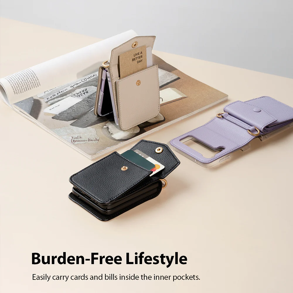 Galaxy Z Flip 3 Case | Folio Signature Card Pocket Light Purple - Image 6