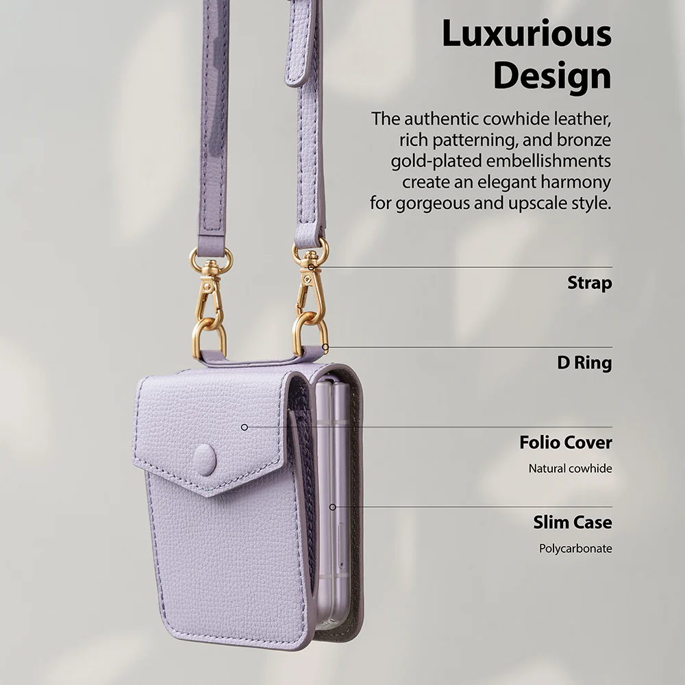 Galaxy Z Flip 3 Case | Folio Signature Card Pocket Light Purple - Image 8