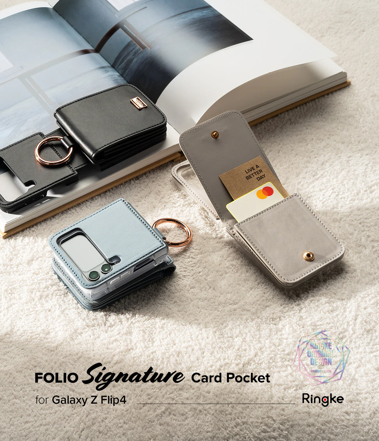 Galaxy Z Flip 4 Case | Folio Signature Card Pocket - Image 2