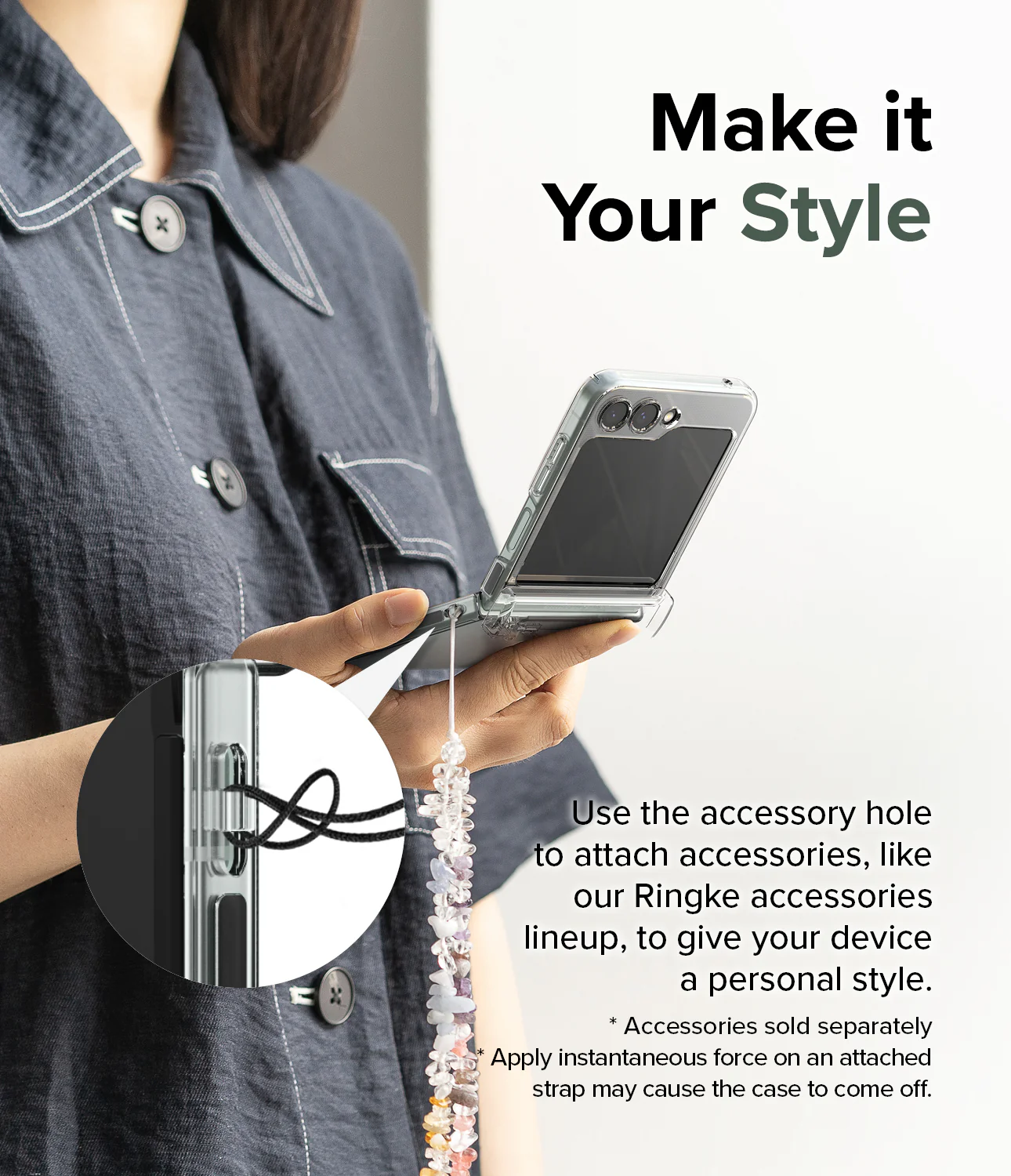 Galaxy Z Flip 5 Case | Slim Hinge - Clear - Image 10
