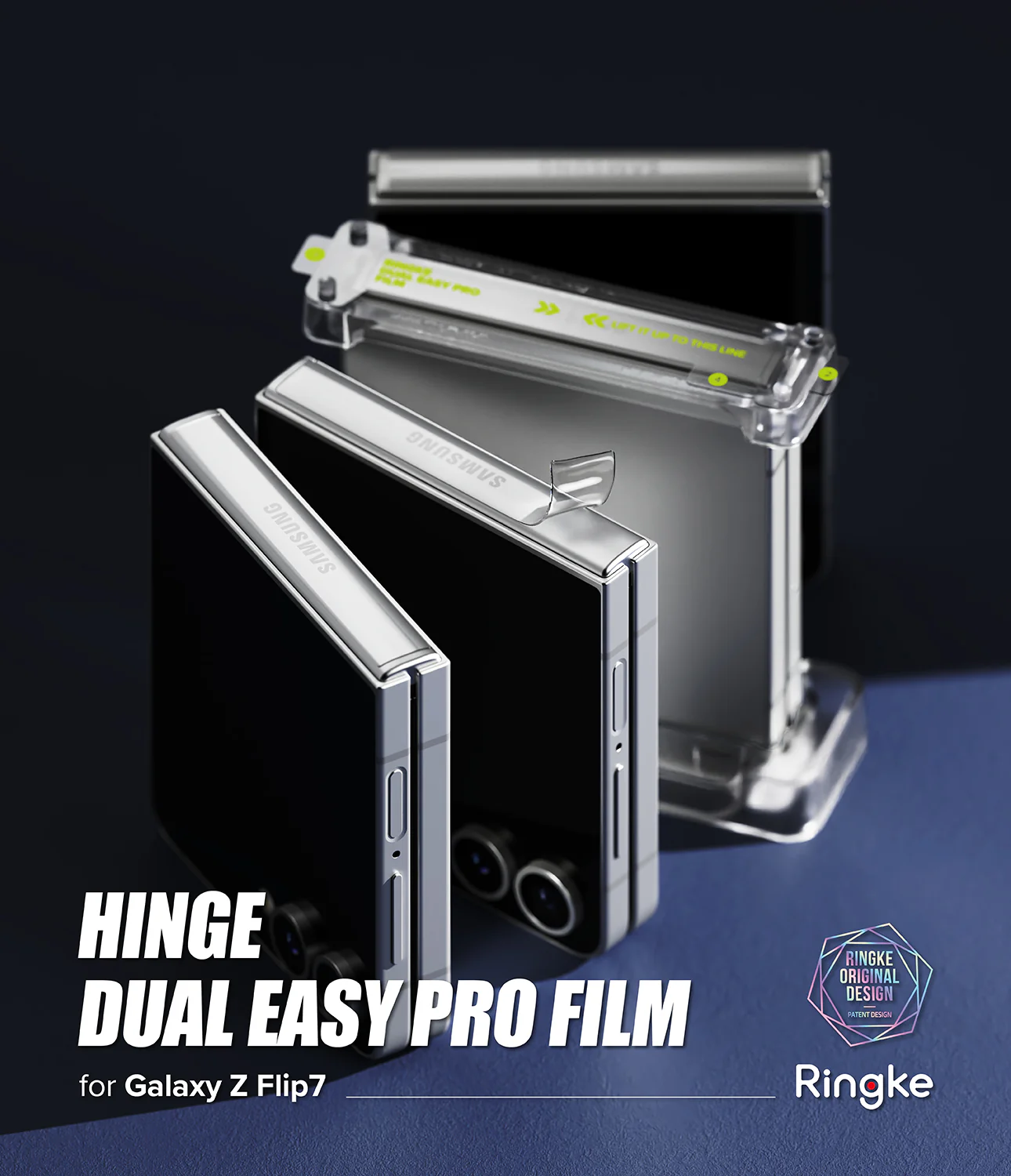Galaxy Z Flip 7 Screen Protector | Hinge Dual Easy Pro Film (2 Pack) - Image 2