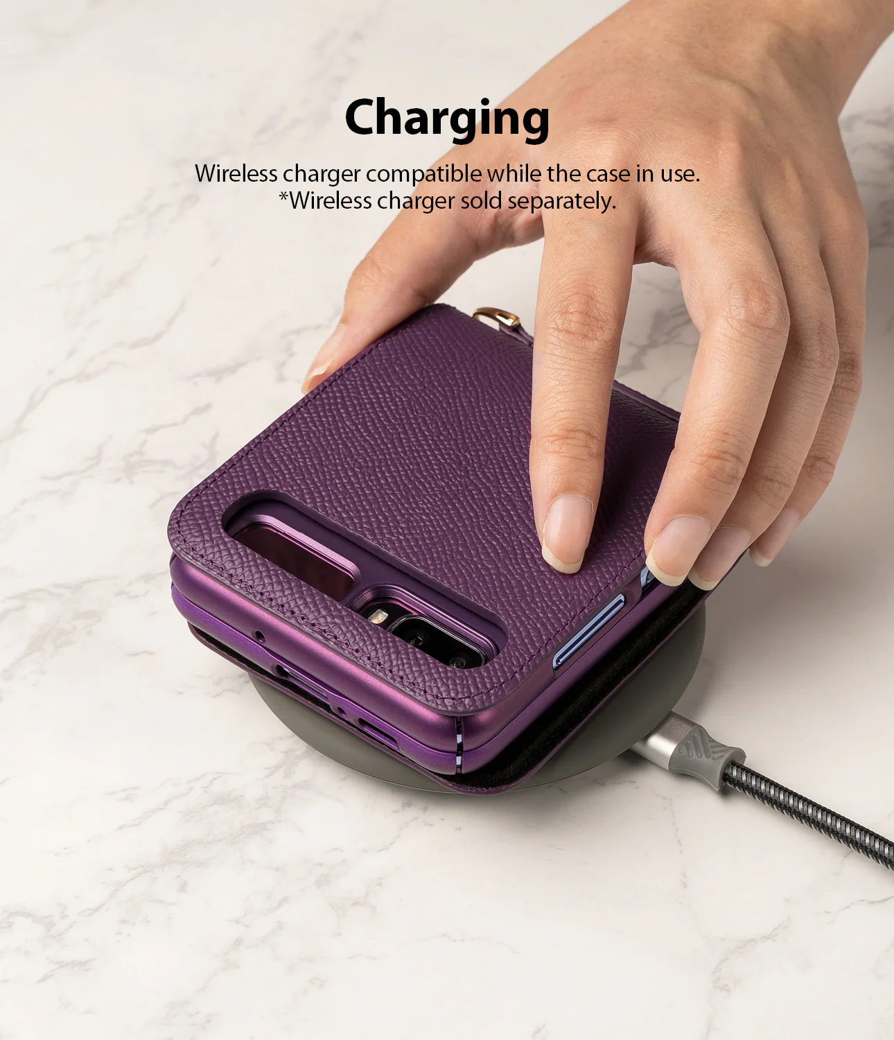 Galaxy Z Flip Case | Folio Signature Purple - Image 15