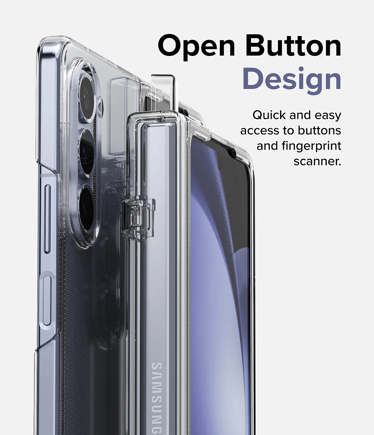 Galaxy Z Fold 5 Case | Slim Hinge - Clear - Image 11