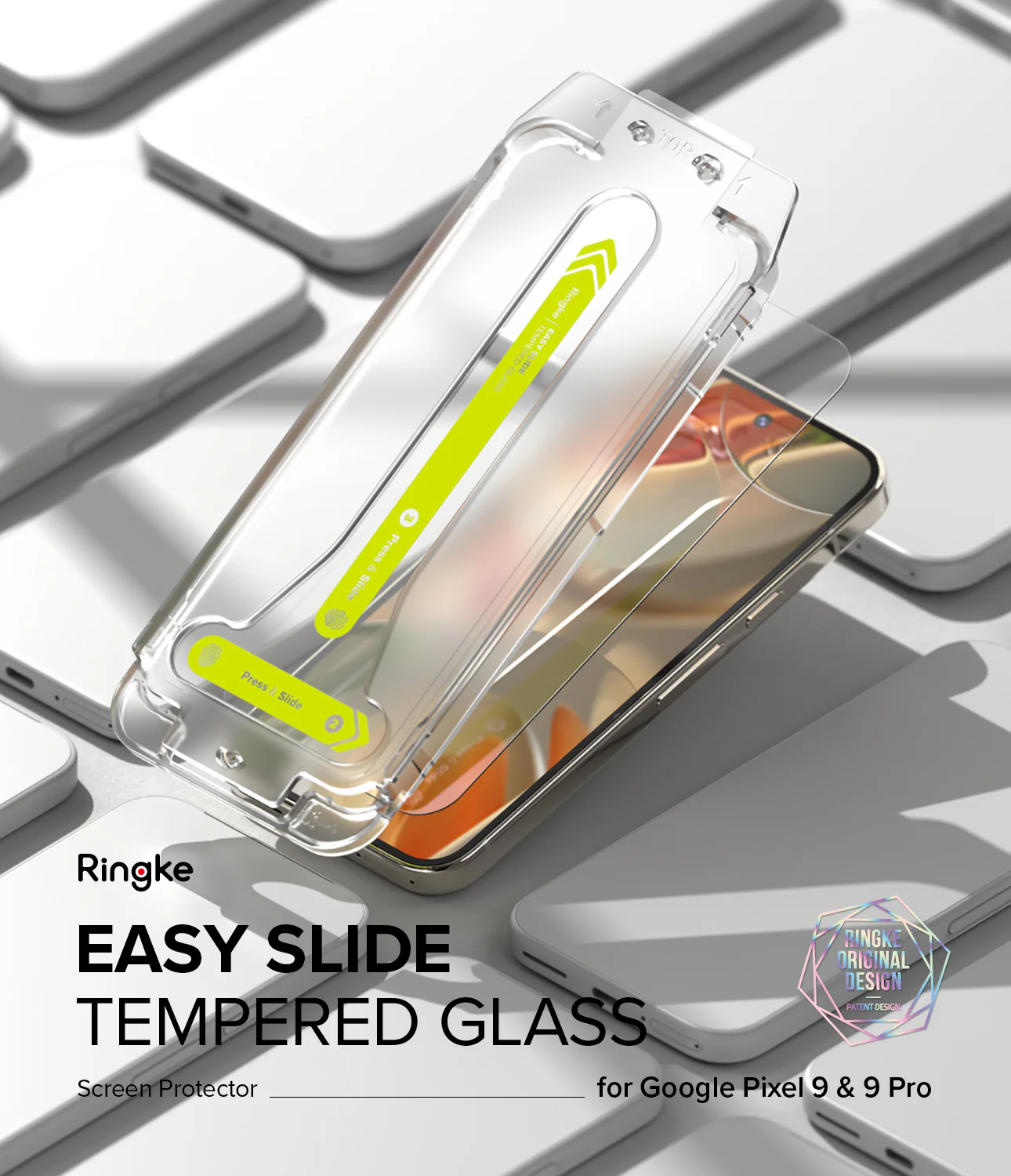 Google Pixel 9 Pro / 9 Screen Protector | Easy Slide Tempered Glass - Image 2