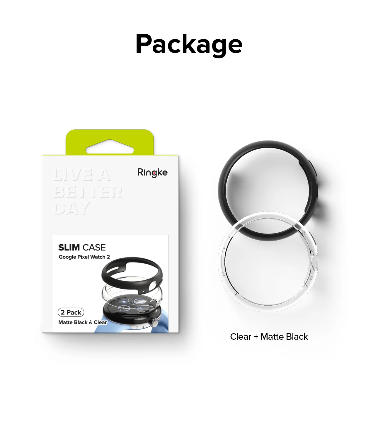 Google Pixel Watch 2 | Slim (2P) - Clear/Matte Black - Image 15