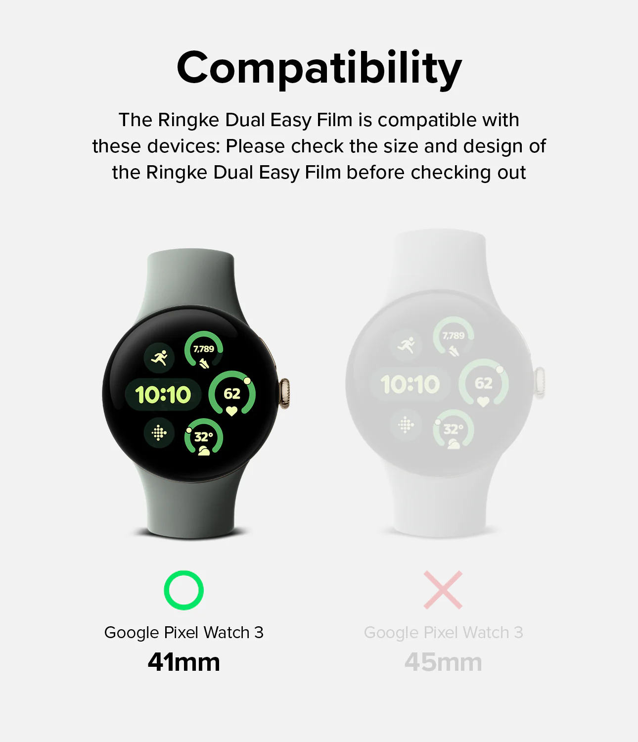 Google Pixel Watch 3 41mm Screen Protector | Dual Easy Film (3P) - Image 3
