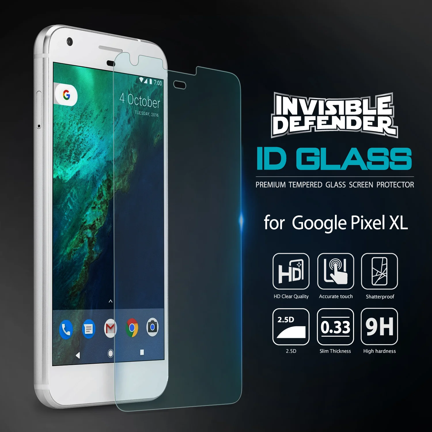 Google Pixel XL Screen Protector | Invisible Defender Glass - Image 6
