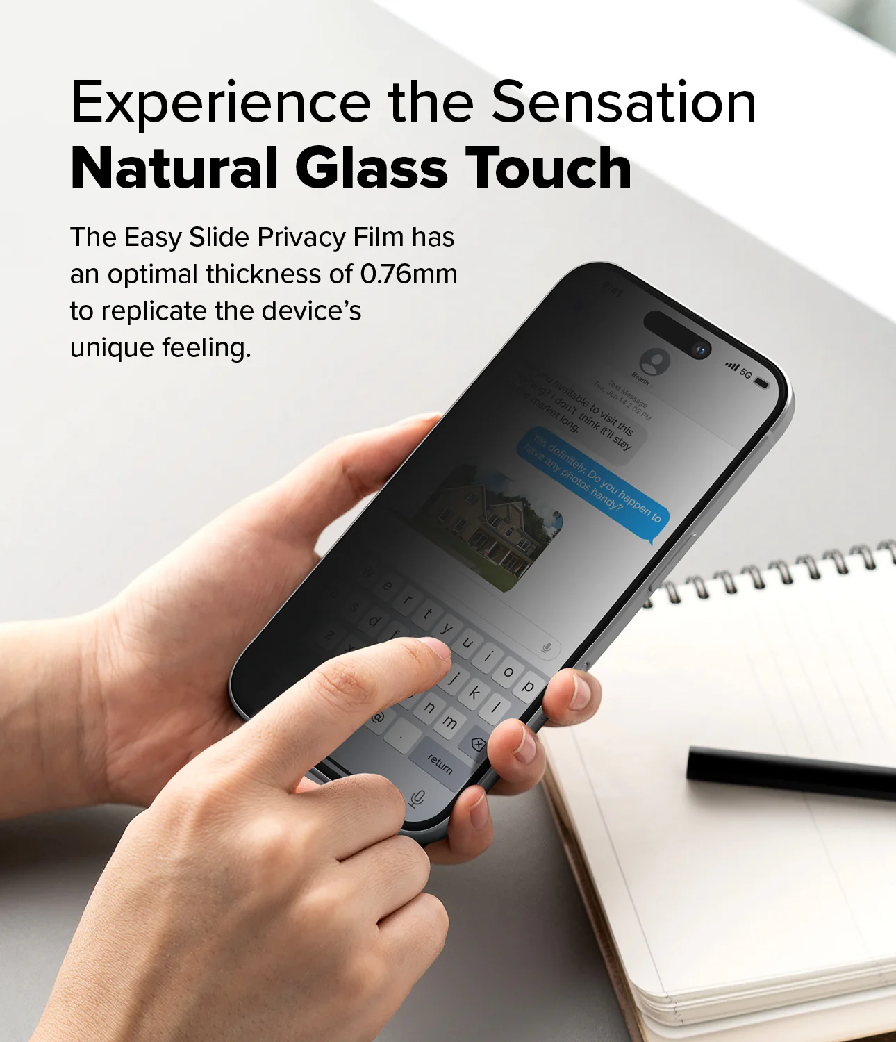 iPhone 16 Plus / 15 Plus Screen Protector | Easy Slide Privacy Tempered Glass - Image 11
