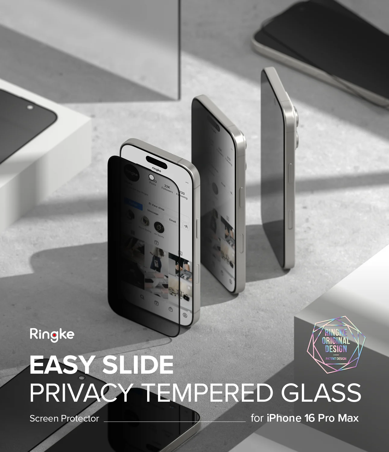 iPhone 16 Pro Max Screen Protector | Easy Slide Privacy Tempered Glass - Image 2