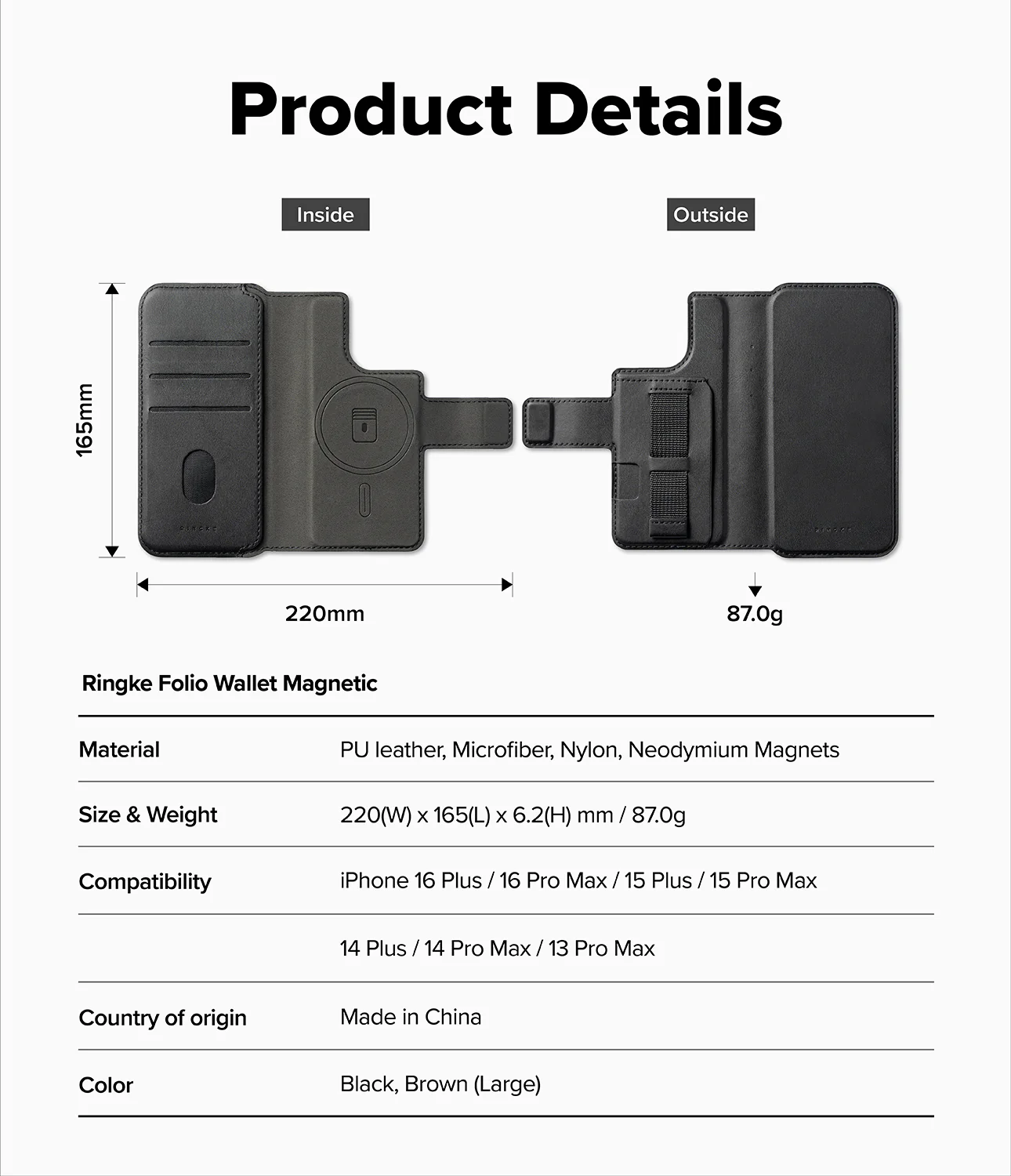 iPhone 16 Pro Max / Plus Cover | Folio Grip Wallet Magnetic - Image 17